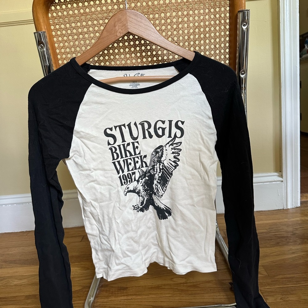 Black and White Sturgis Bike Week Raglan Tee